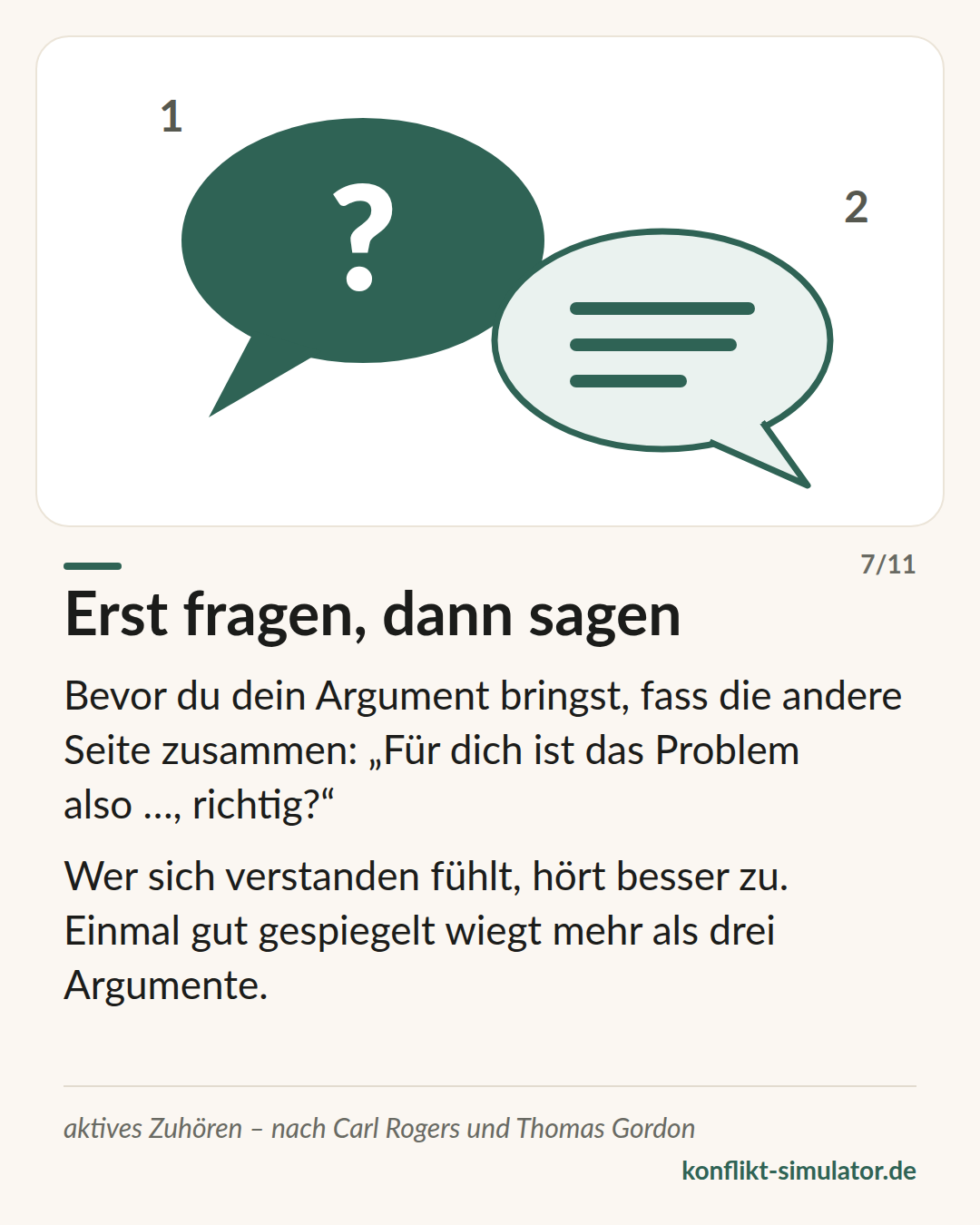 Erst fragen, dann sagen