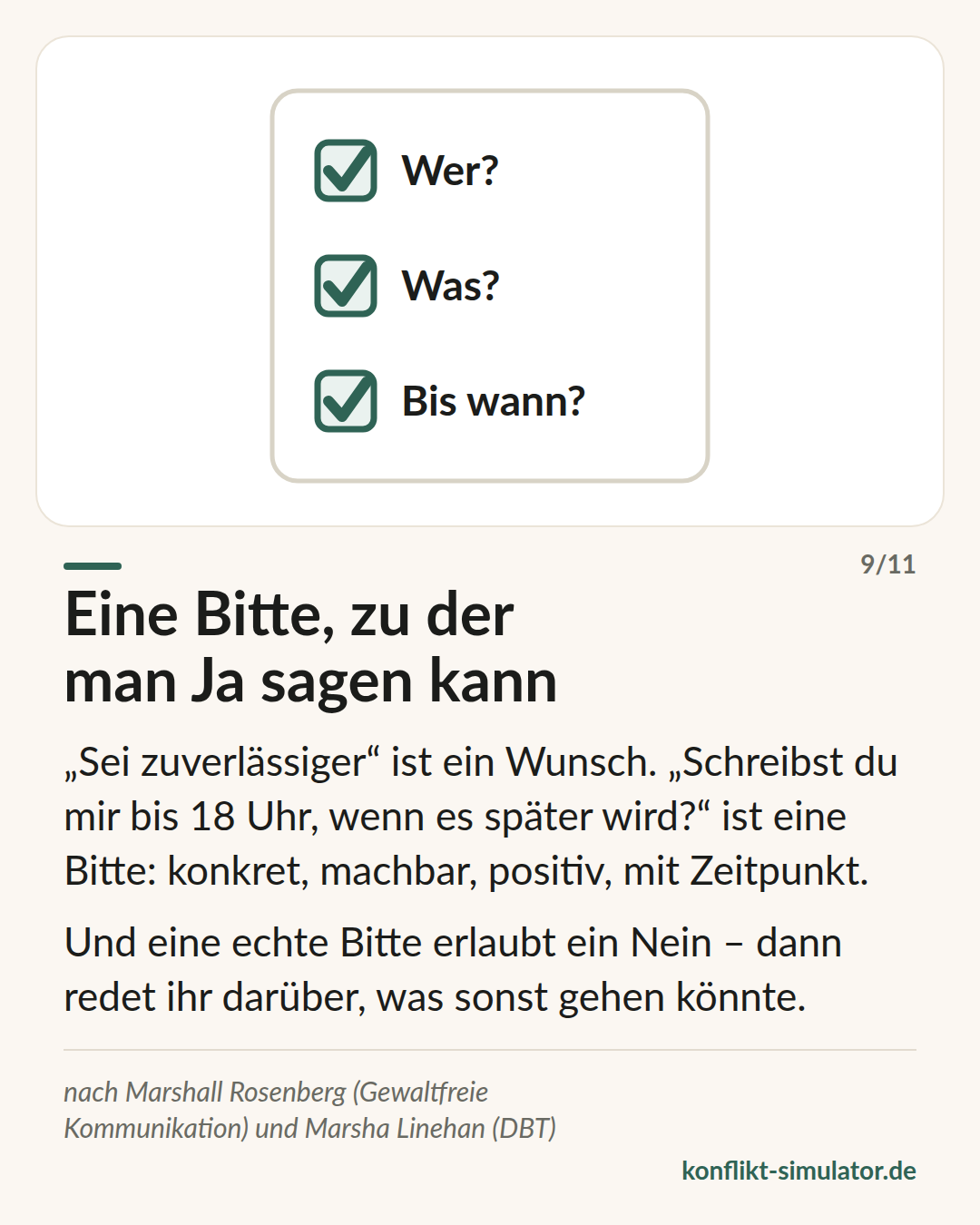 Eine Bitte, zu der man Ja sagen kann